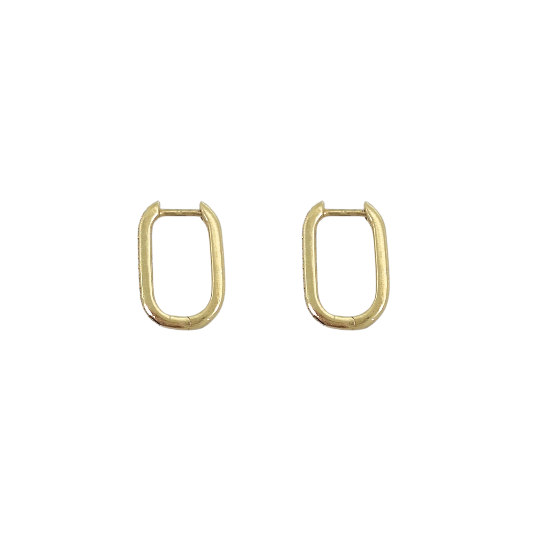 9ct Yellow Gold CZ Hoops