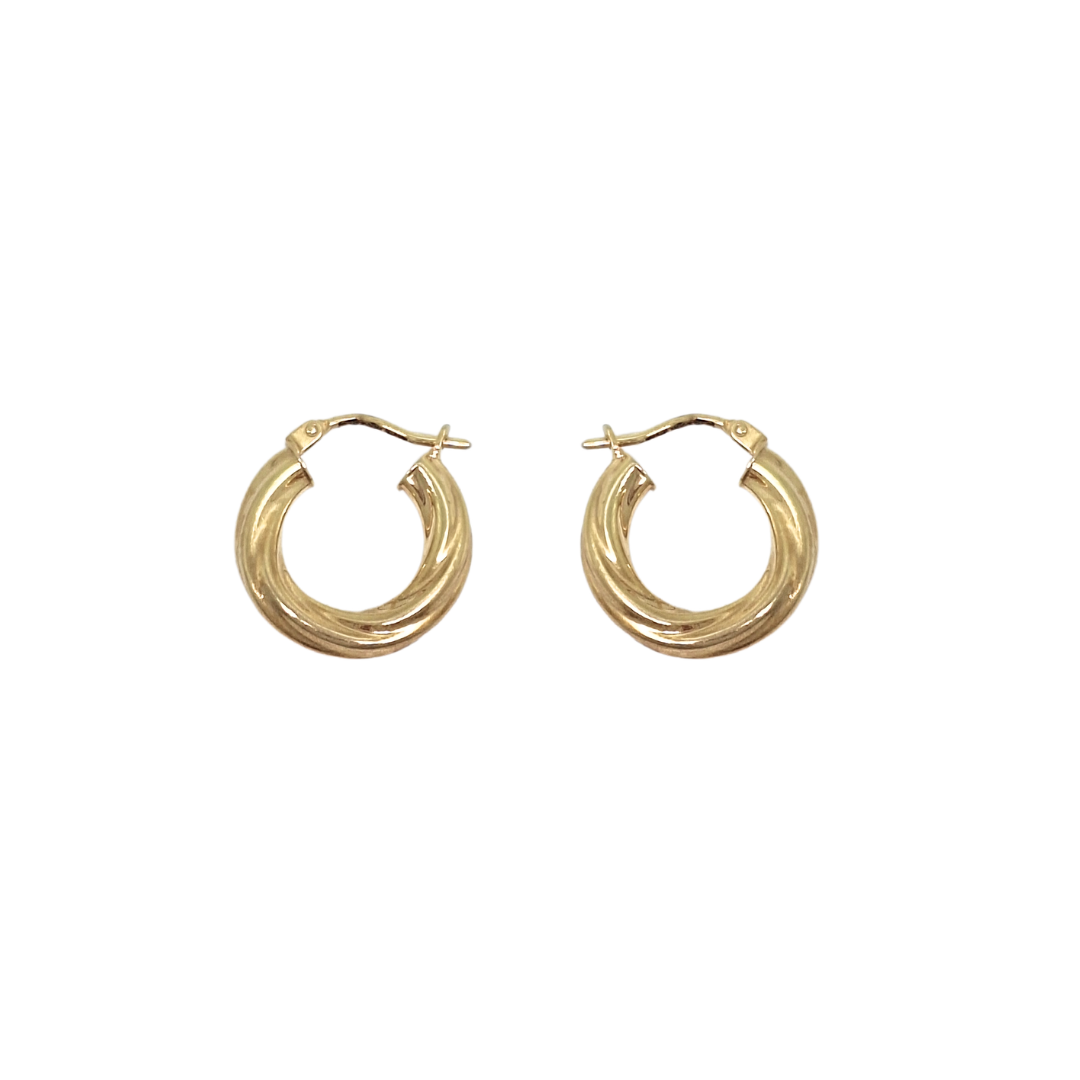 9ct Yellow Gold Twist Hoops