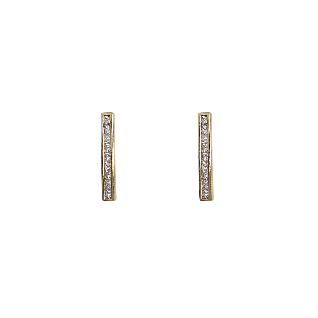9ct Yellow Gold CZ Drop Earrings