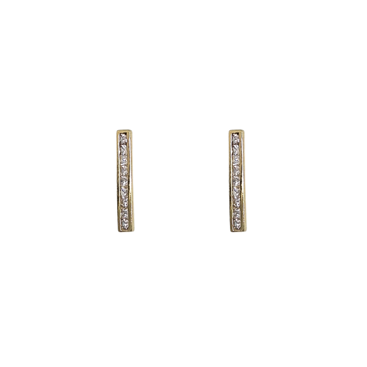 9ct Yellow Gold CZ Drop Earrings