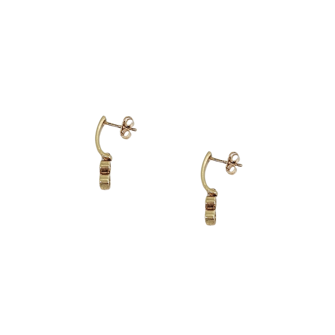 9ct Yellow Gold CZ Drop Earrings