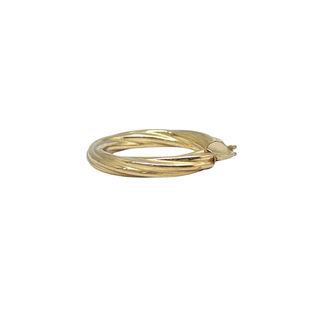 9ct Yellow Gold Twist Hoop Earrings