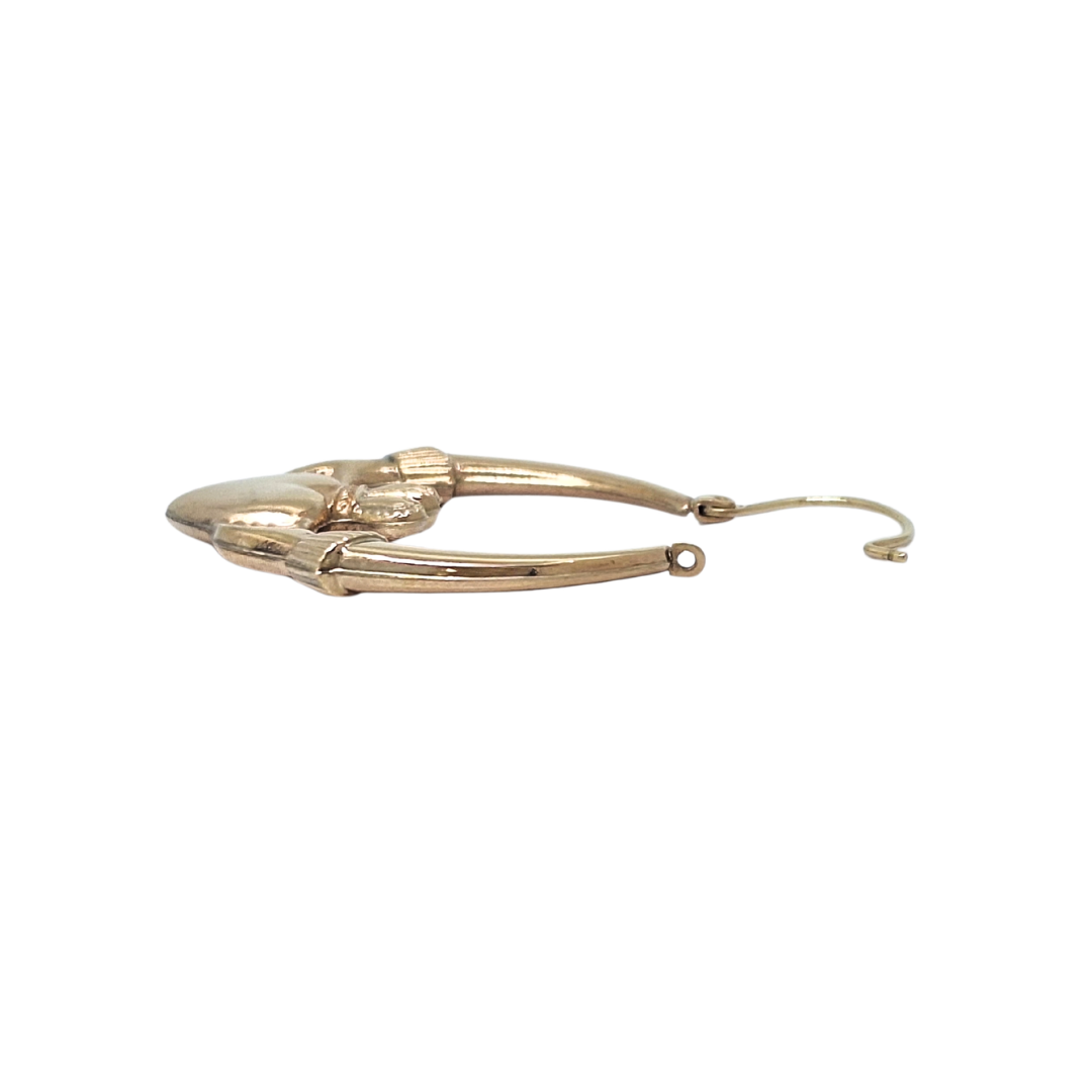 9ct Yellow Gold Claddagh Creoles