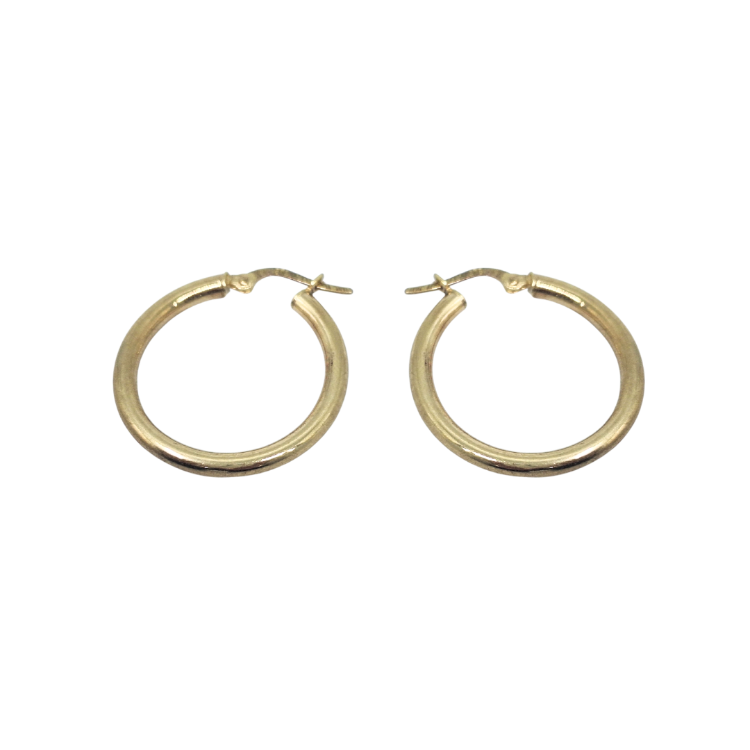 9ct Yellow Gold Tube Hoops