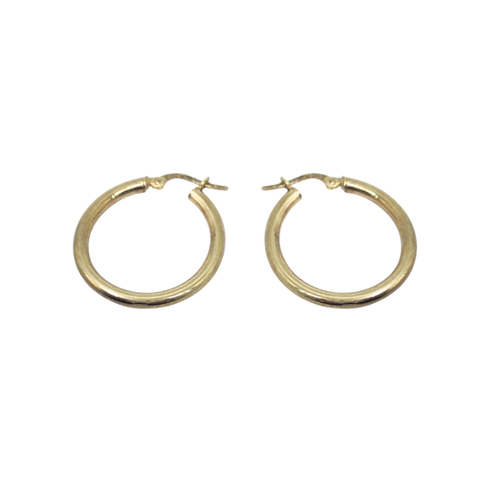 9ct Yellow Gold Tube Hoops