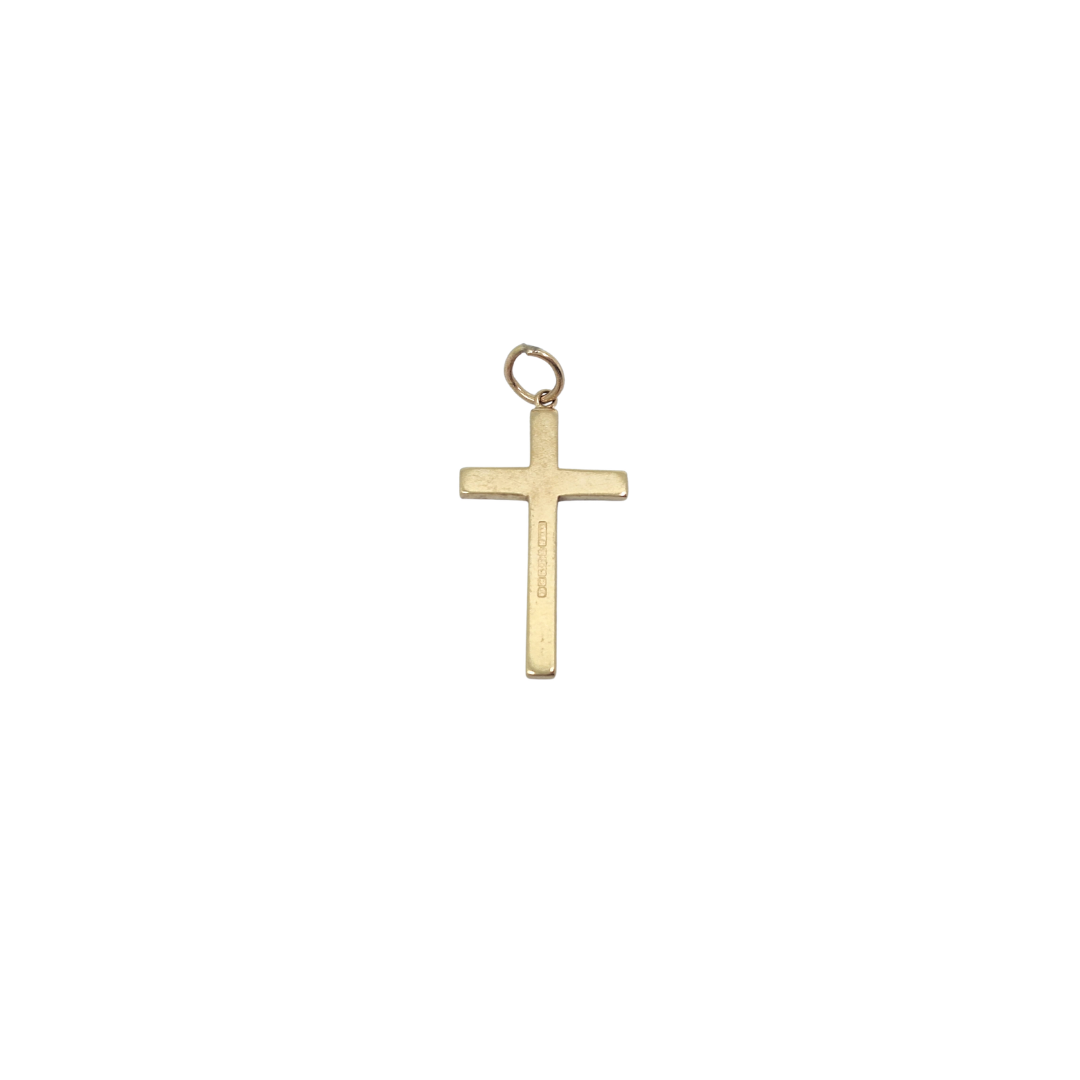 9ct Yellow Gold Patterned Cross