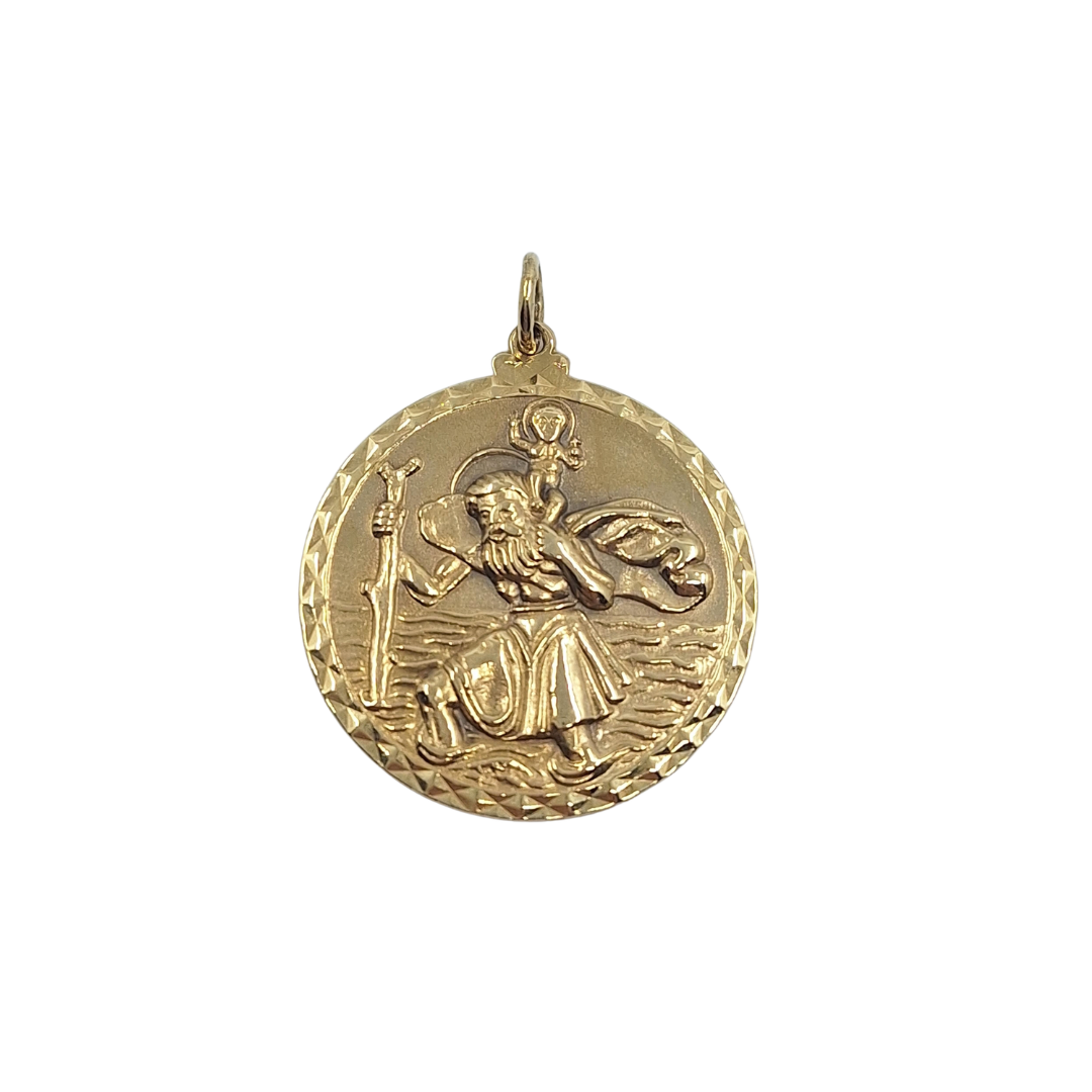9ct Yellow Gold St Christopher Pendant
