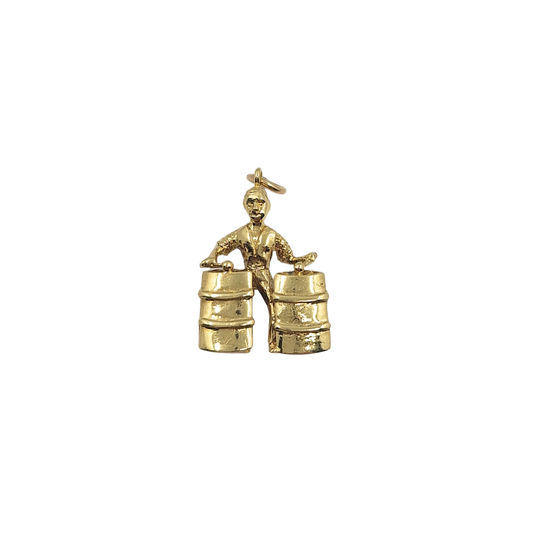 9ct Yellow Gold Drumming Man Charm