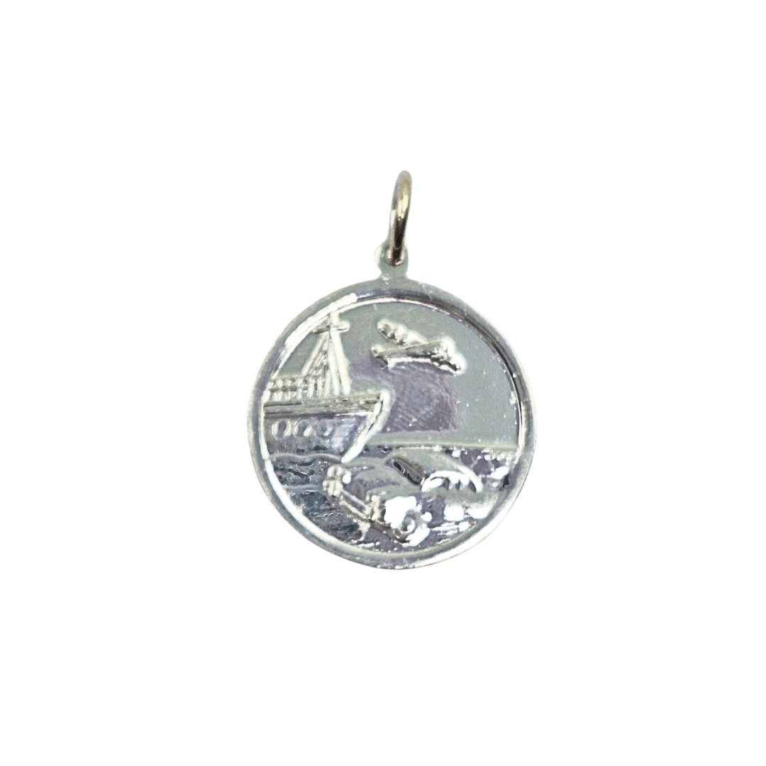 Silver Round St Christopher Pendant