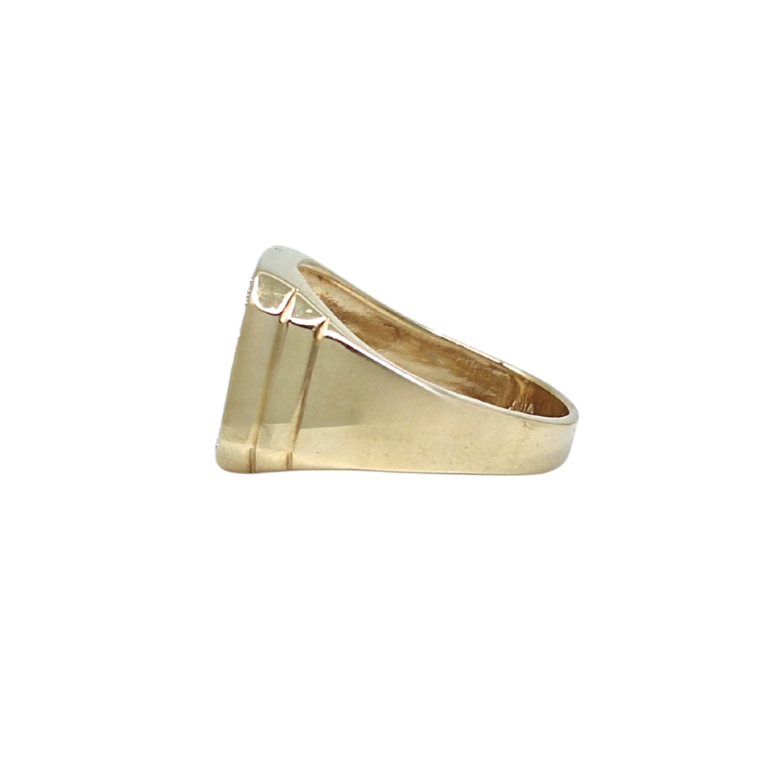 9ct Yellow Gold Diamond Set Signet Ring