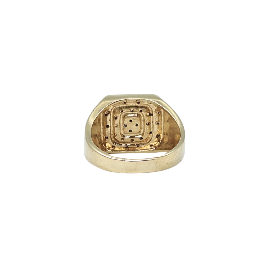 9ct Yellow Gold Diamond Set Signet Ring