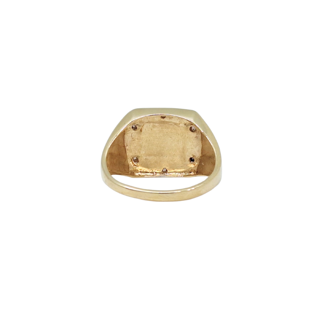 9ct Yellow Gold Diamond Set Signet Ring