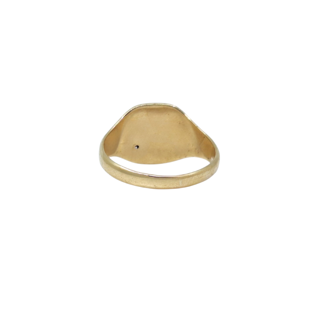 9ct Yellow Gold Diamond Set Signet Ring