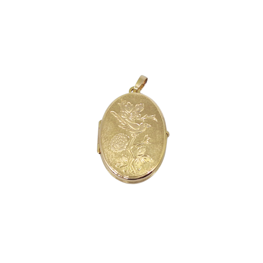 9ct Yellow Gold Engraved Locket