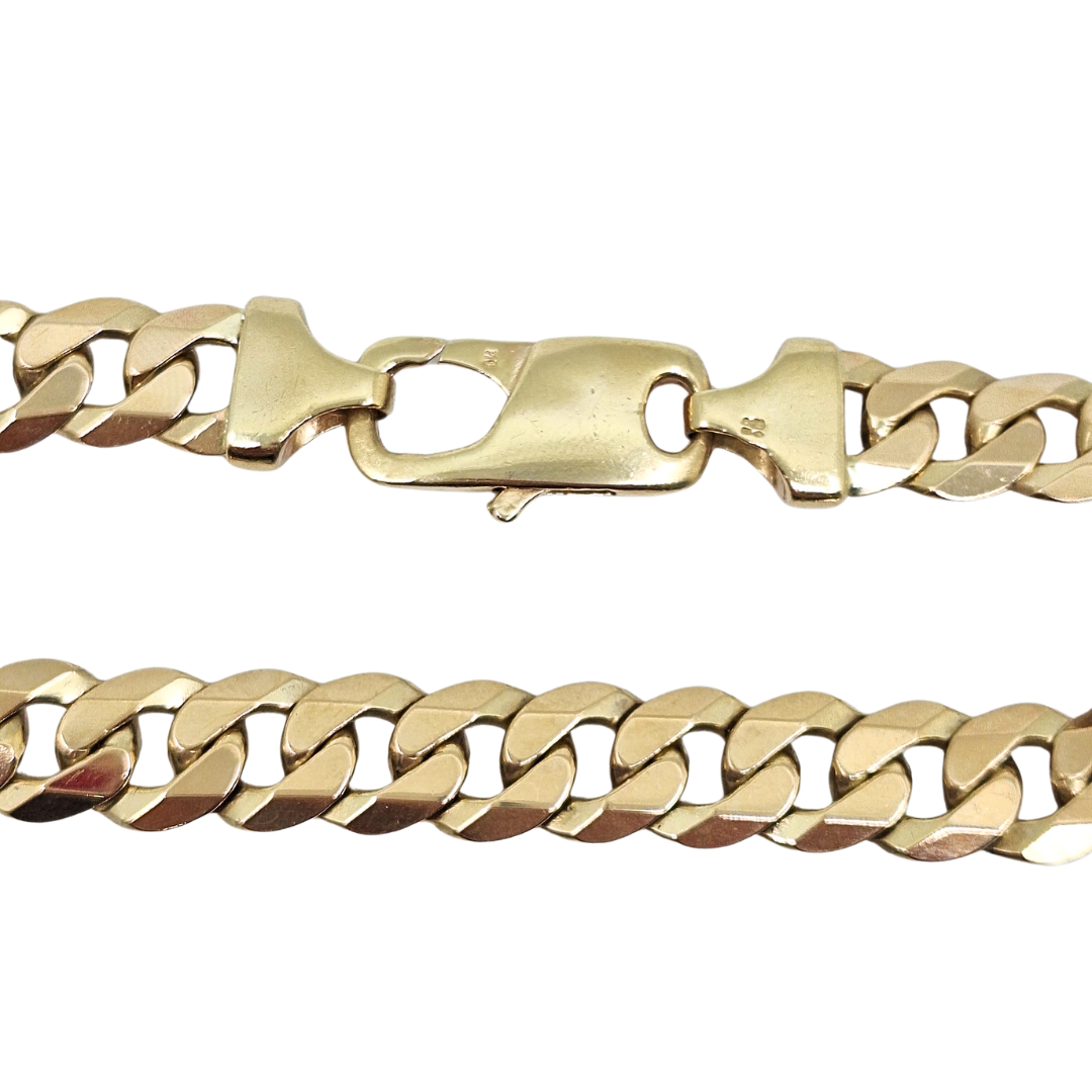 9ct Yellow Gold Curb Bracelet 9"