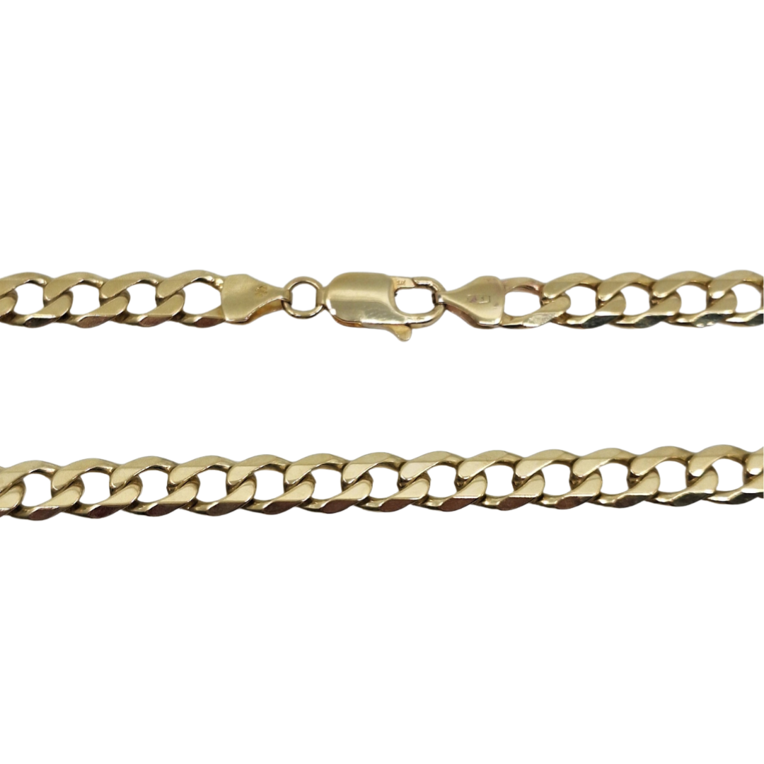 9ct Yellow Gold Curb Chain 22"