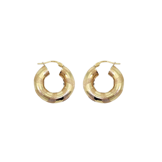 9ct Yellow Gold Tube Hoops