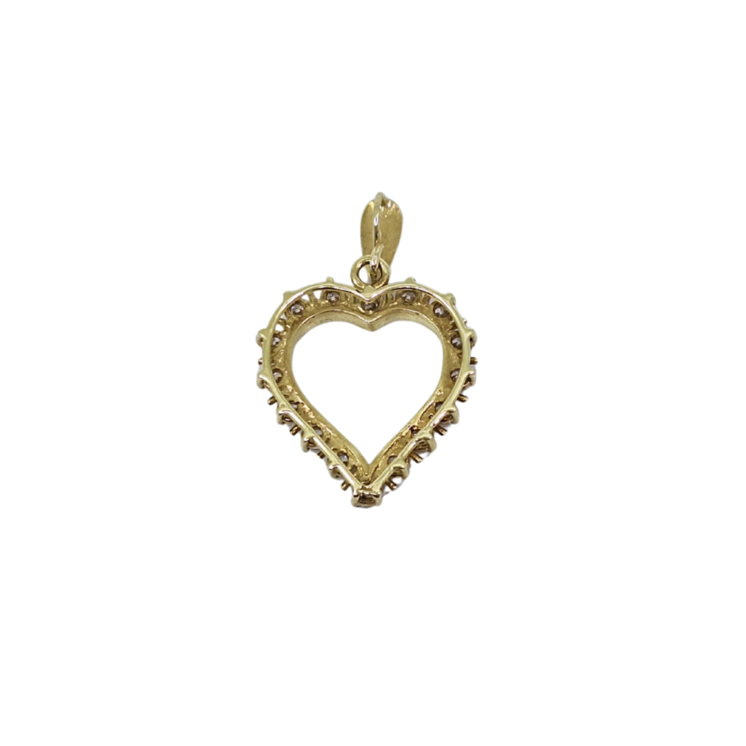 9ct Yellow Gold CZ Heart Pendant