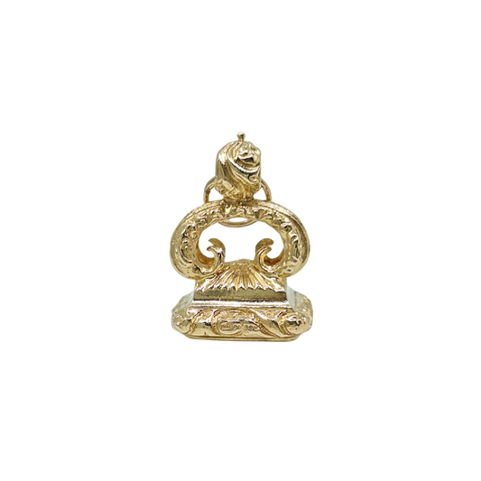 9ct Yellow Gold Bloodstone Fob Charm/ Pendant