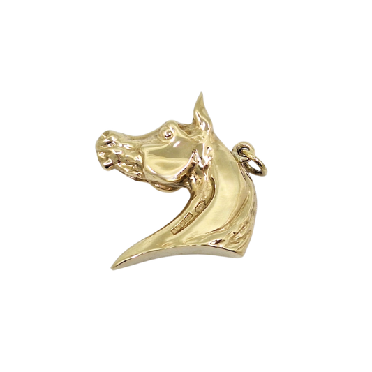 9ct Yellow Gold Horse Head Pendant
