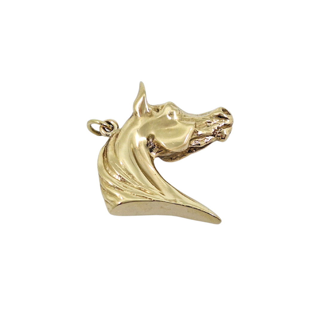 9ct Yellow Gold Horse Head Pendant