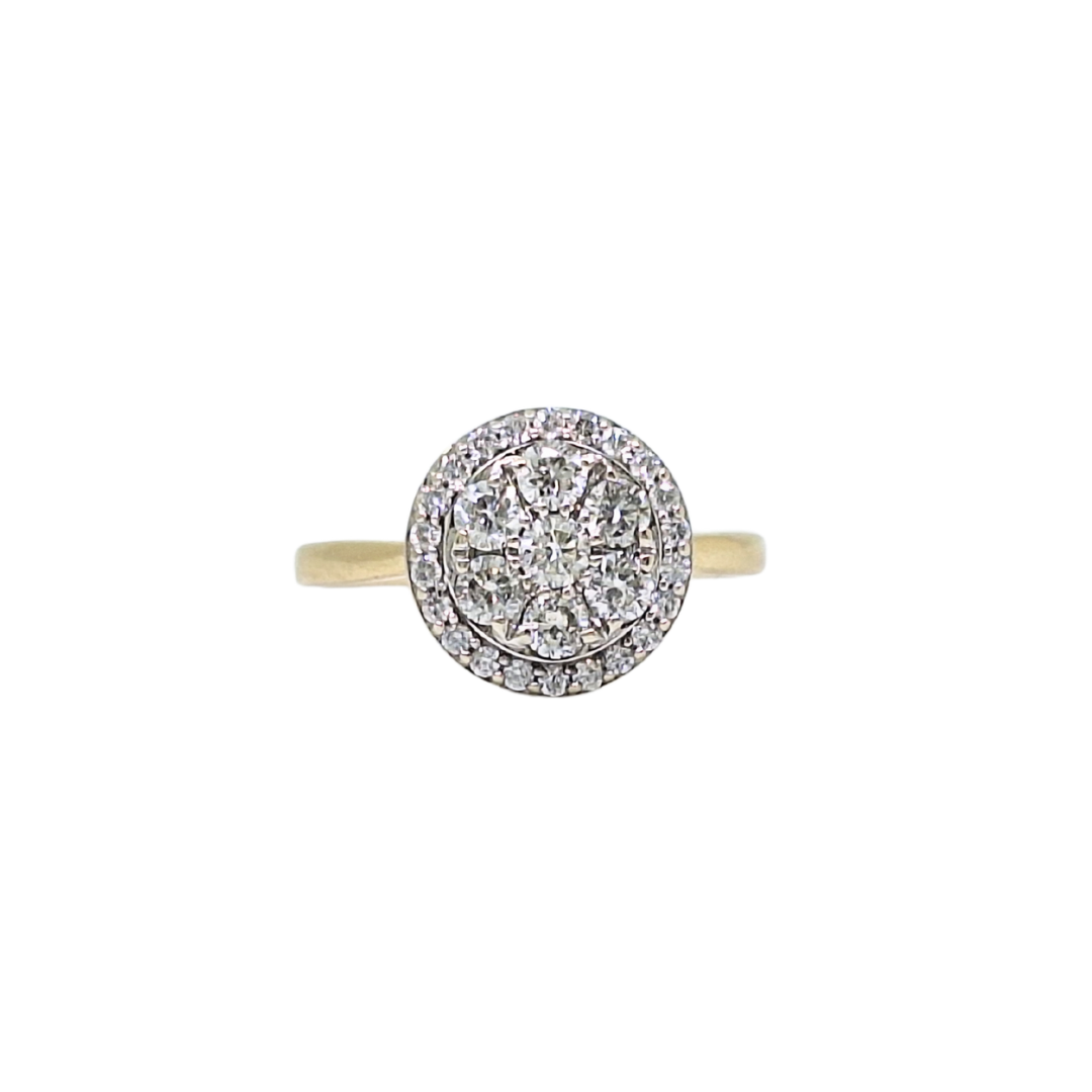 18ct Yellow Gold Diamond Cluster Ring