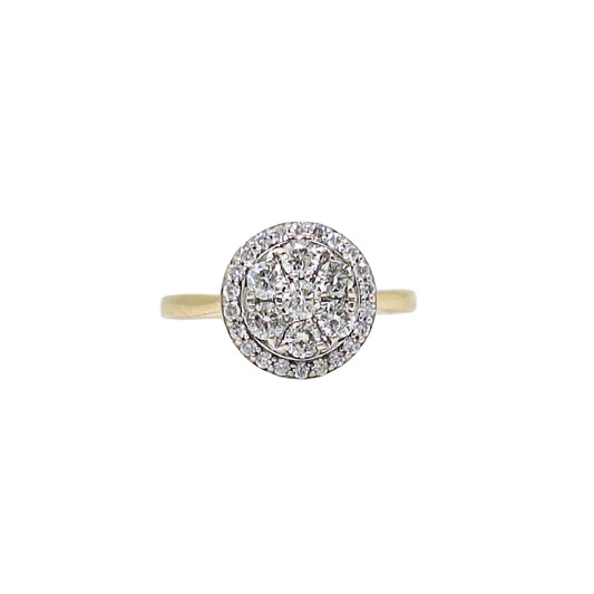 18ct Yellow Gold Diamond Cluster Ring