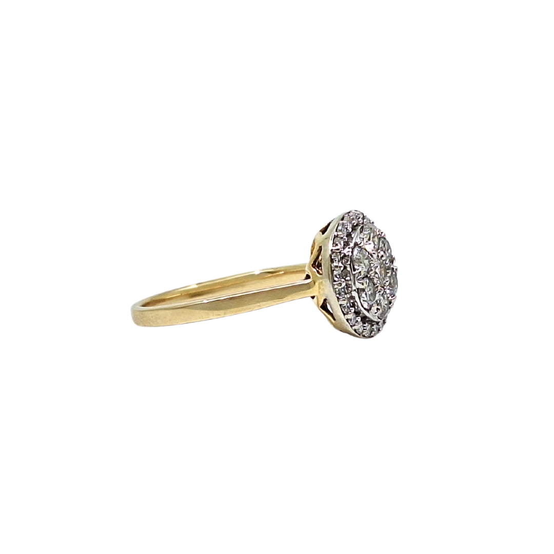 18ct Yellow Gold Diamond Cluster Ring