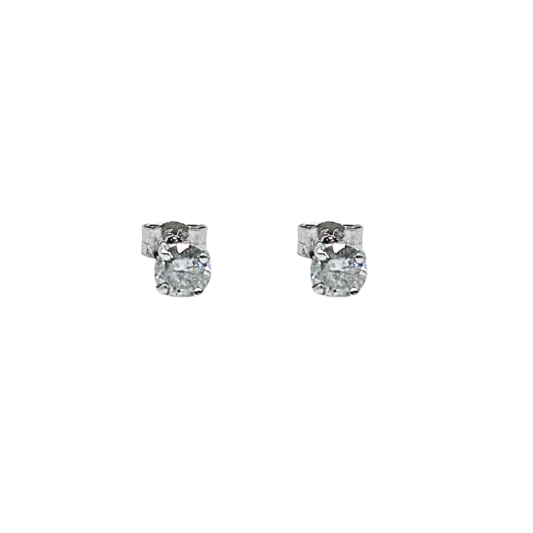 9ct White Gold Diamond Stud Earrings