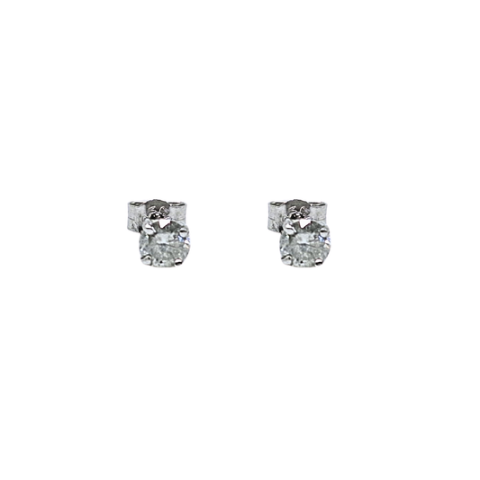 9ct White Gold Diamond Stud Earrings