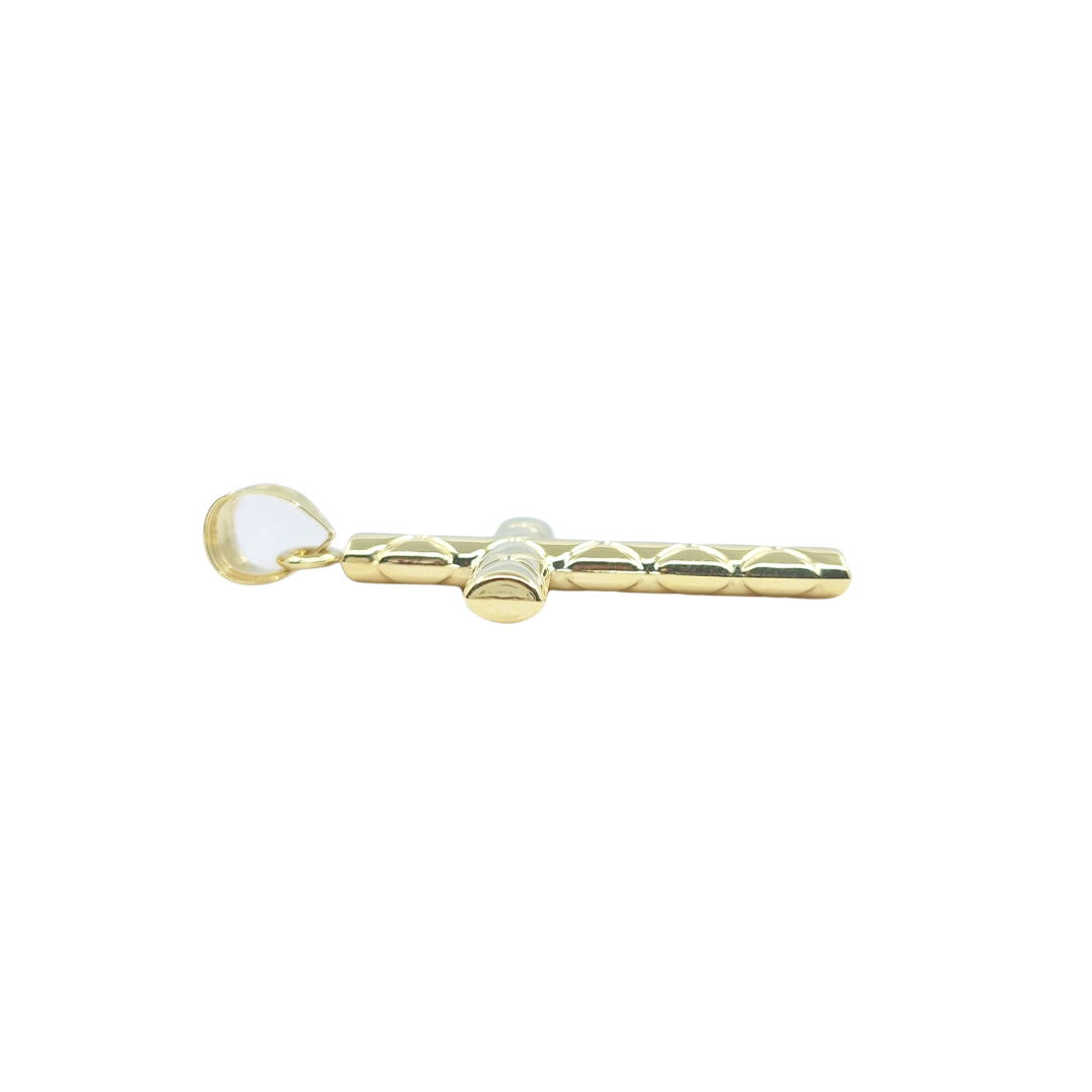 9ct Yellow Gold Hollow Patterned Cross Pendant