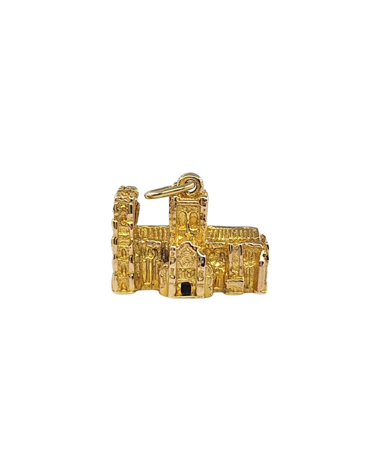 9ct Yellow Gold Solid Church Charm