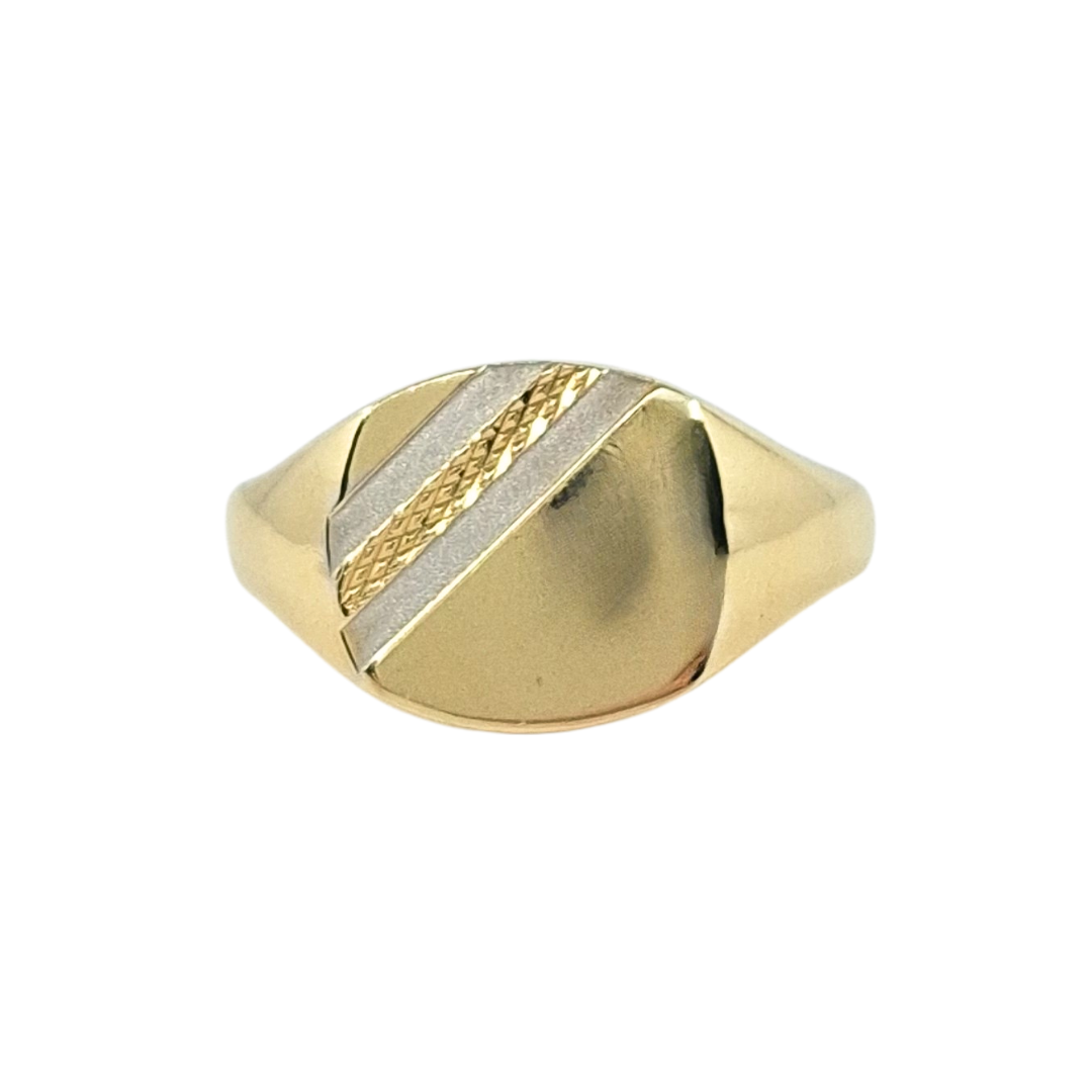 9ct Bi-Colour Square Signet Ring