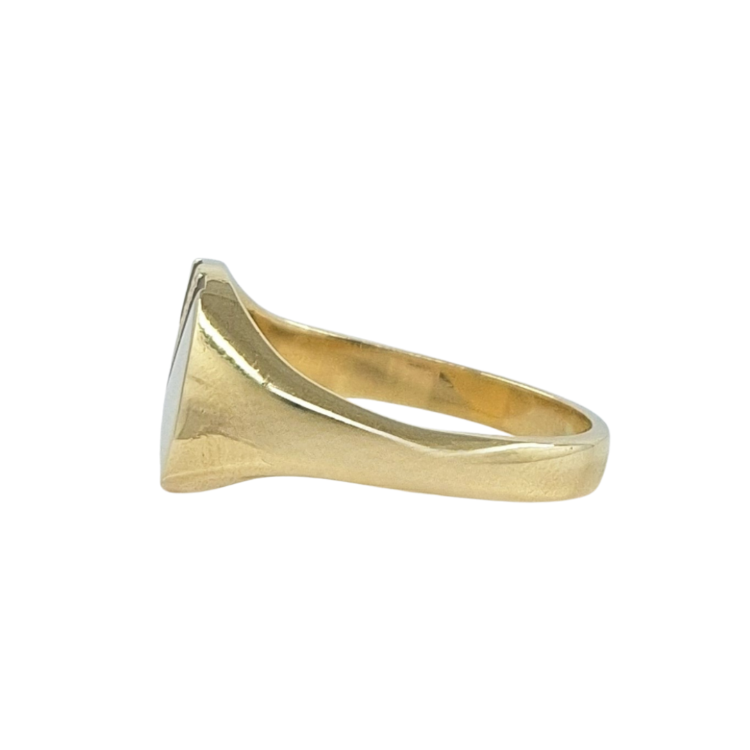 9ct Bi-Colour Square Signet Ring