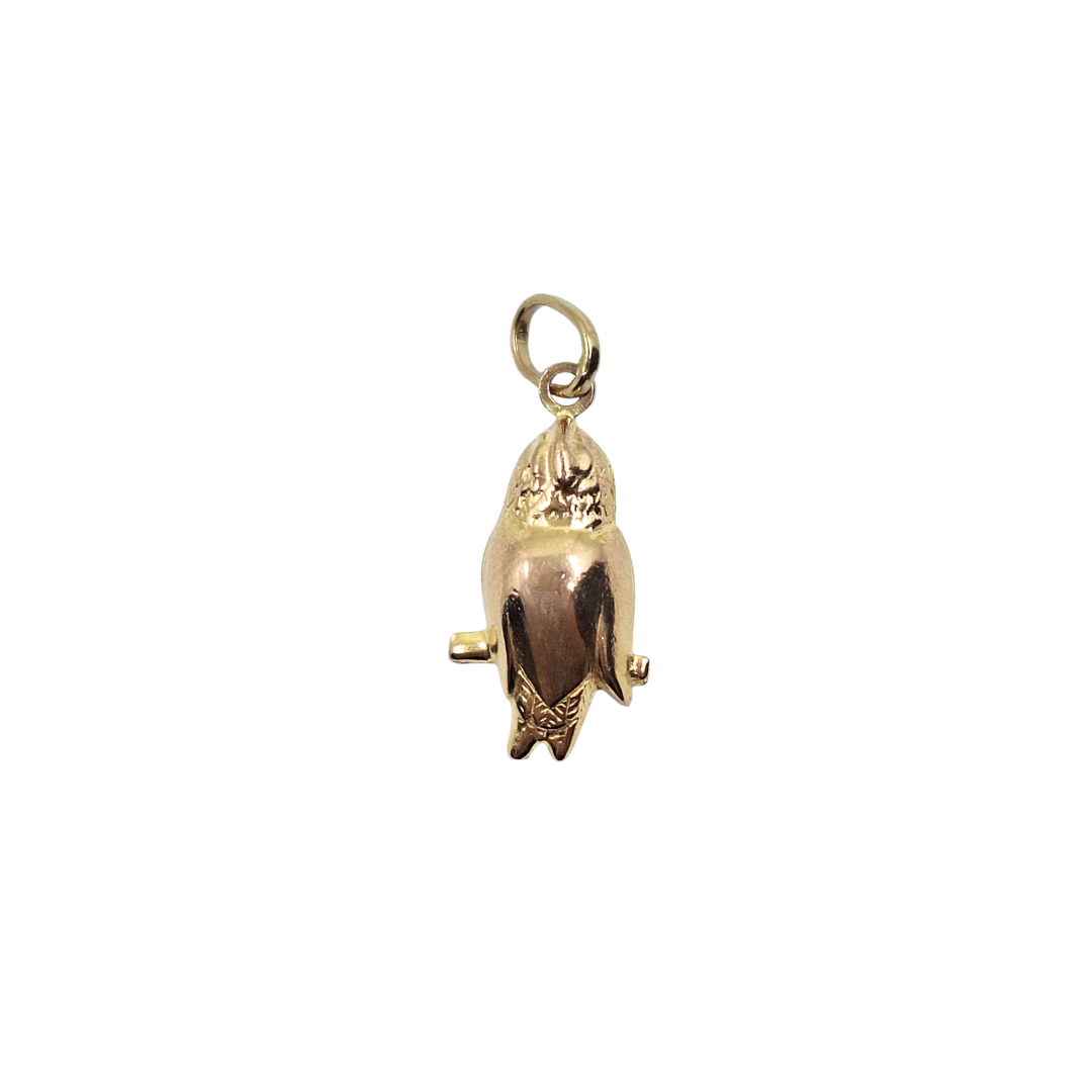 9ct Yellow Gold Hollow Budgie Charm