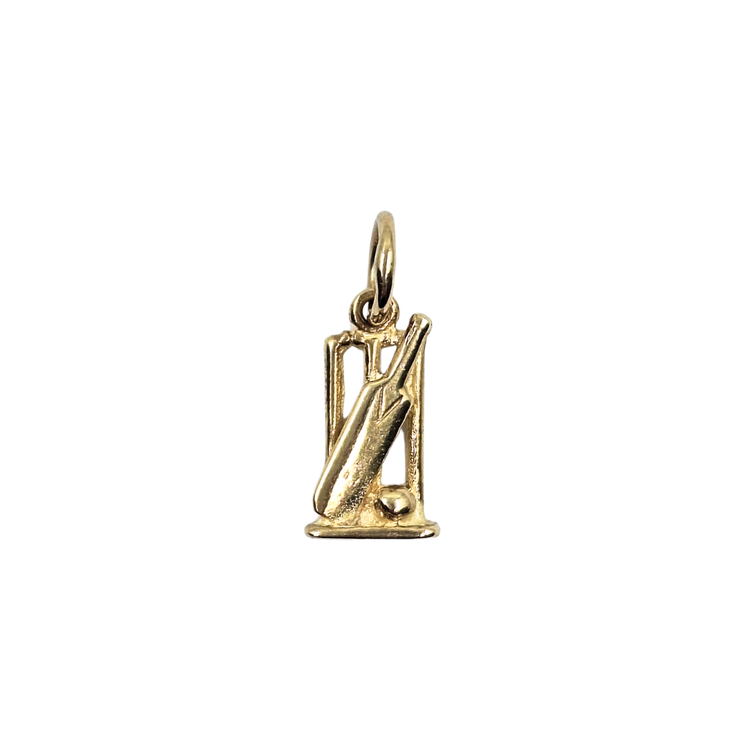 9ct Yellow Gold Cricket Charm