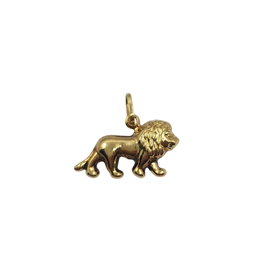 9ct Yellow Gold Hollow Lion Charm