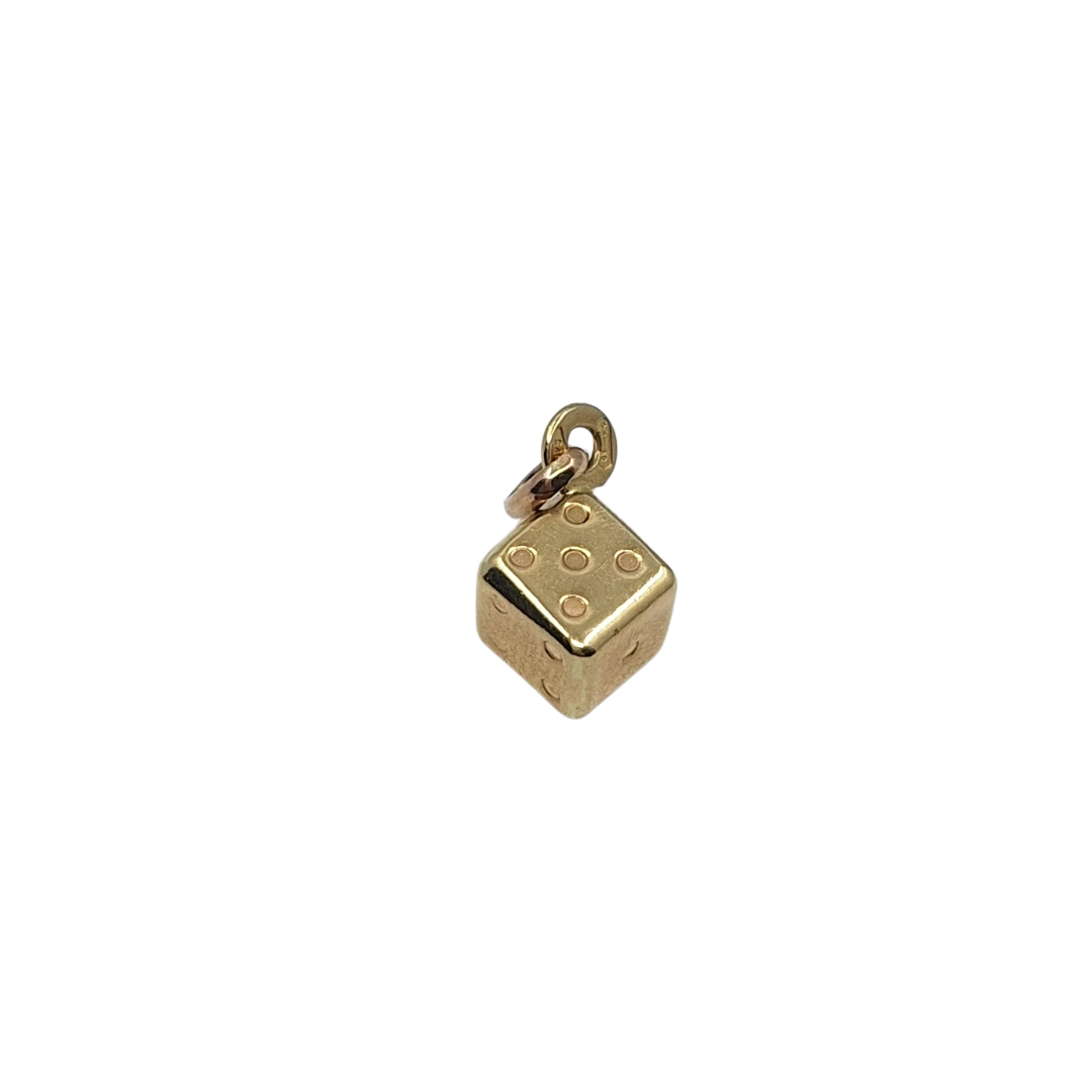 9ct Yellow Gold Hollow Dice Charm