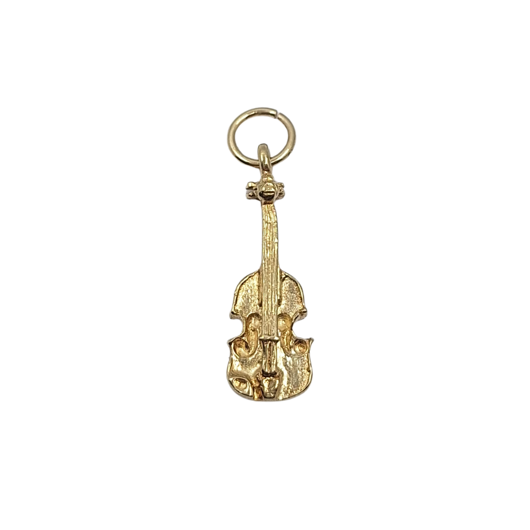 9ct Yellow Gold Solid Violin Charm
