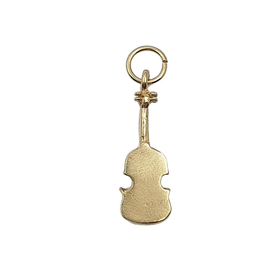9ct Yellow Gold Solid Violin Charm