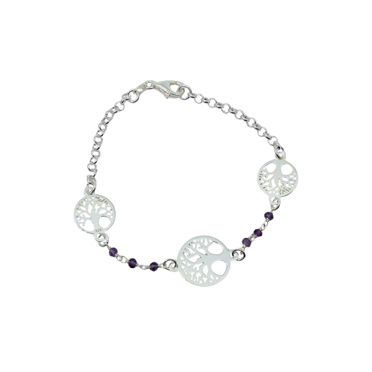 Silver Tree of Life Bracelet 7.5"
