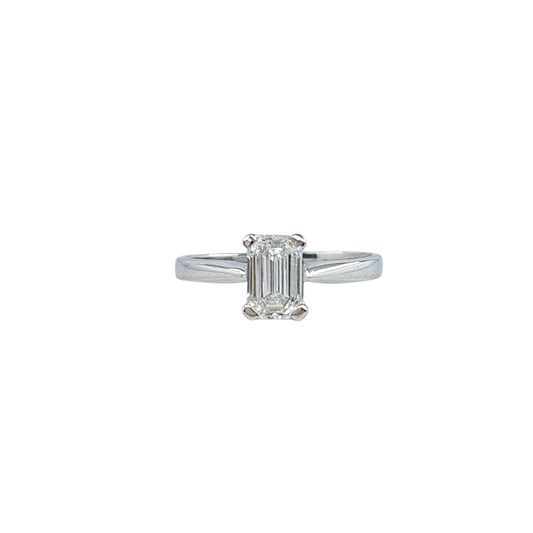 18ct White Gold Emerald Lab Diamond Ring 1.00ct