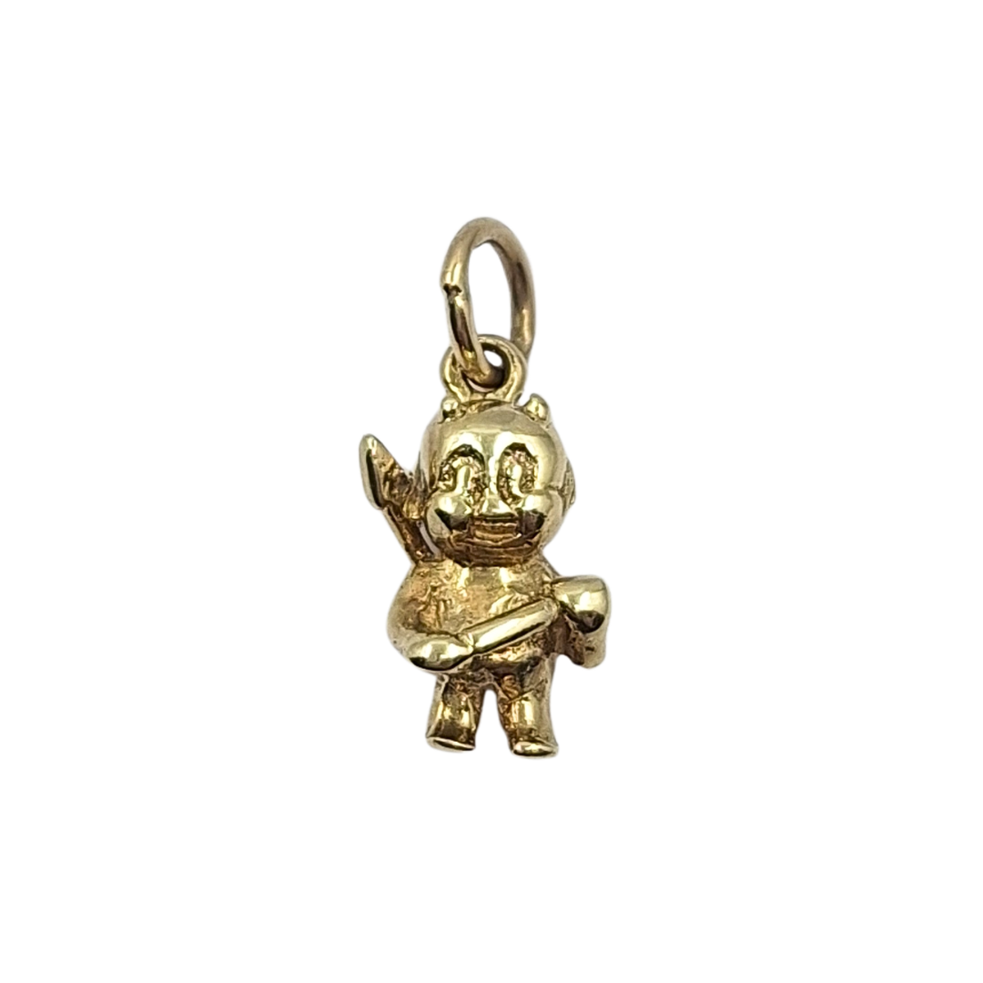 9ct Yellow Gold Solid Devil Charm