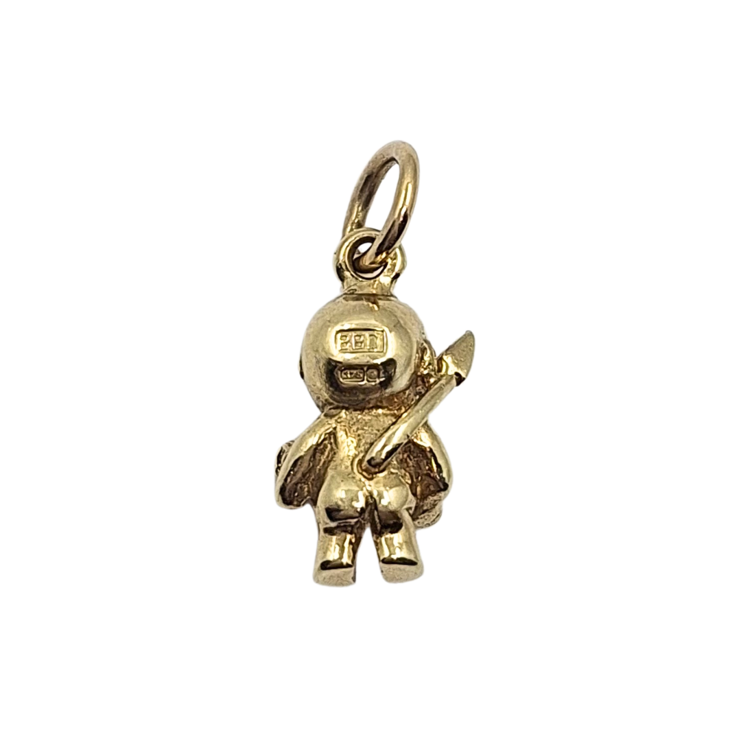 9ct Yellow Gold Solid Devil Charm