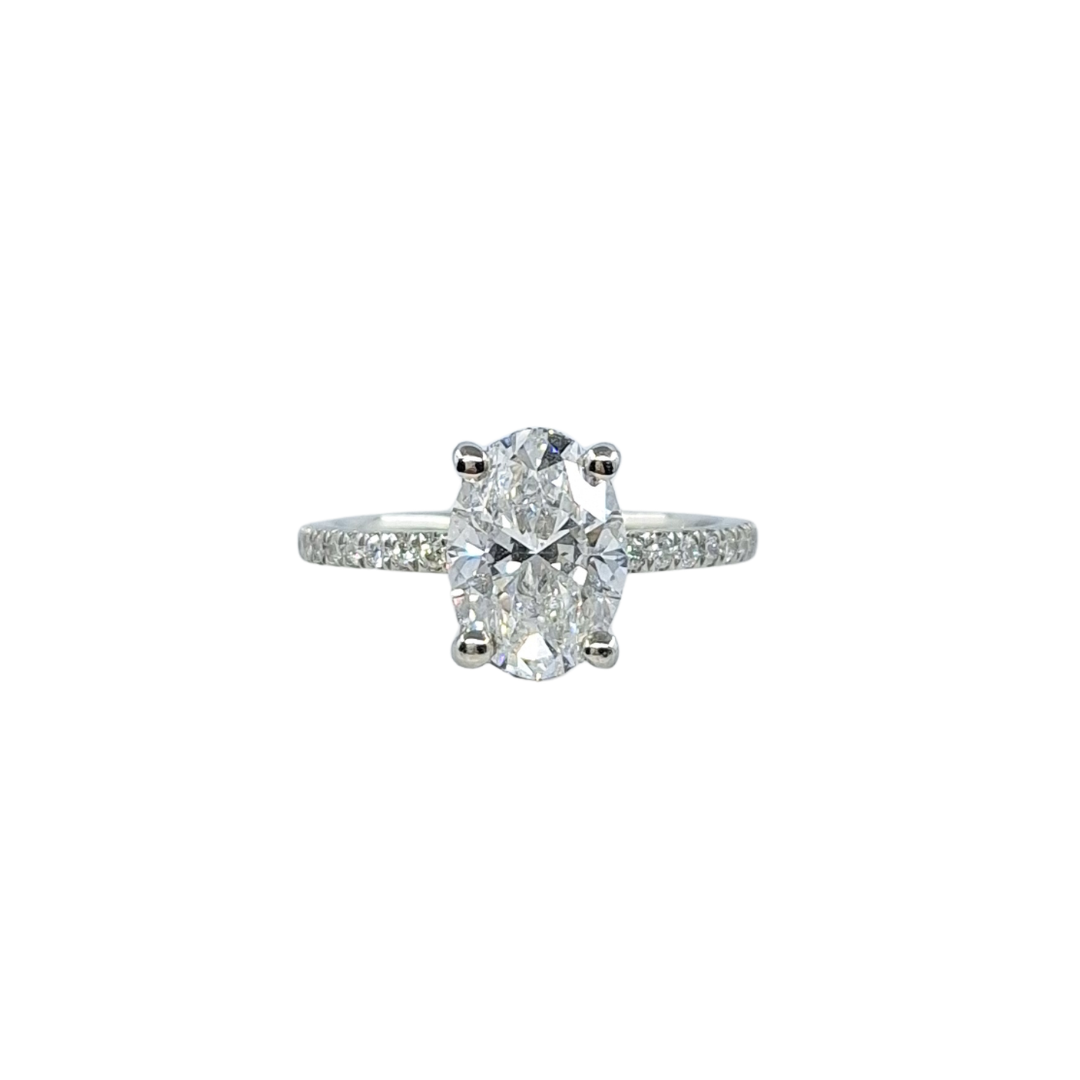 Platinum Oval Lab Diamond Ring 2.00ct
