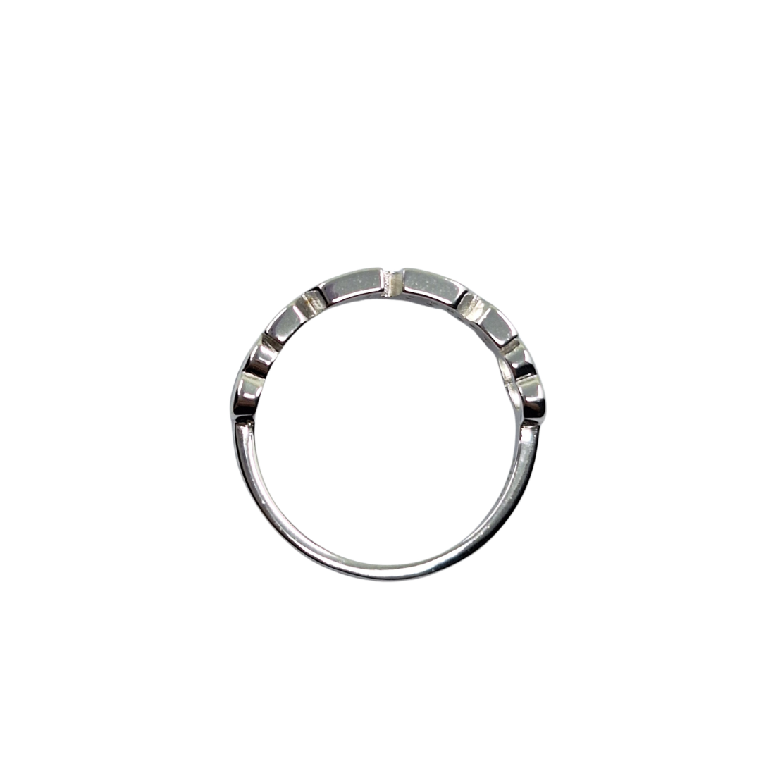Silver Cubic Zirconia Heart Mum Ring