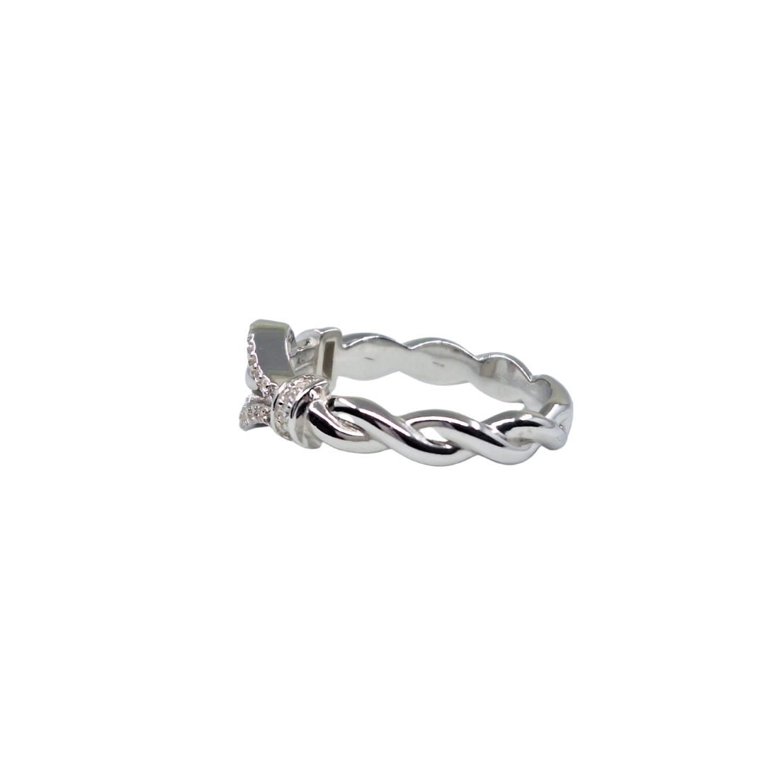 Silver Cubic Zirconia Hook Ring