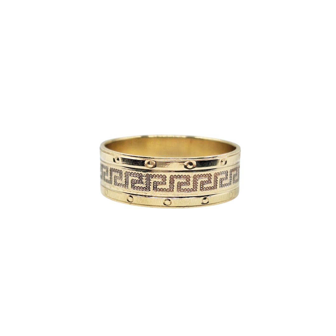 14ct Yellow Gold Greek Key Band Ring