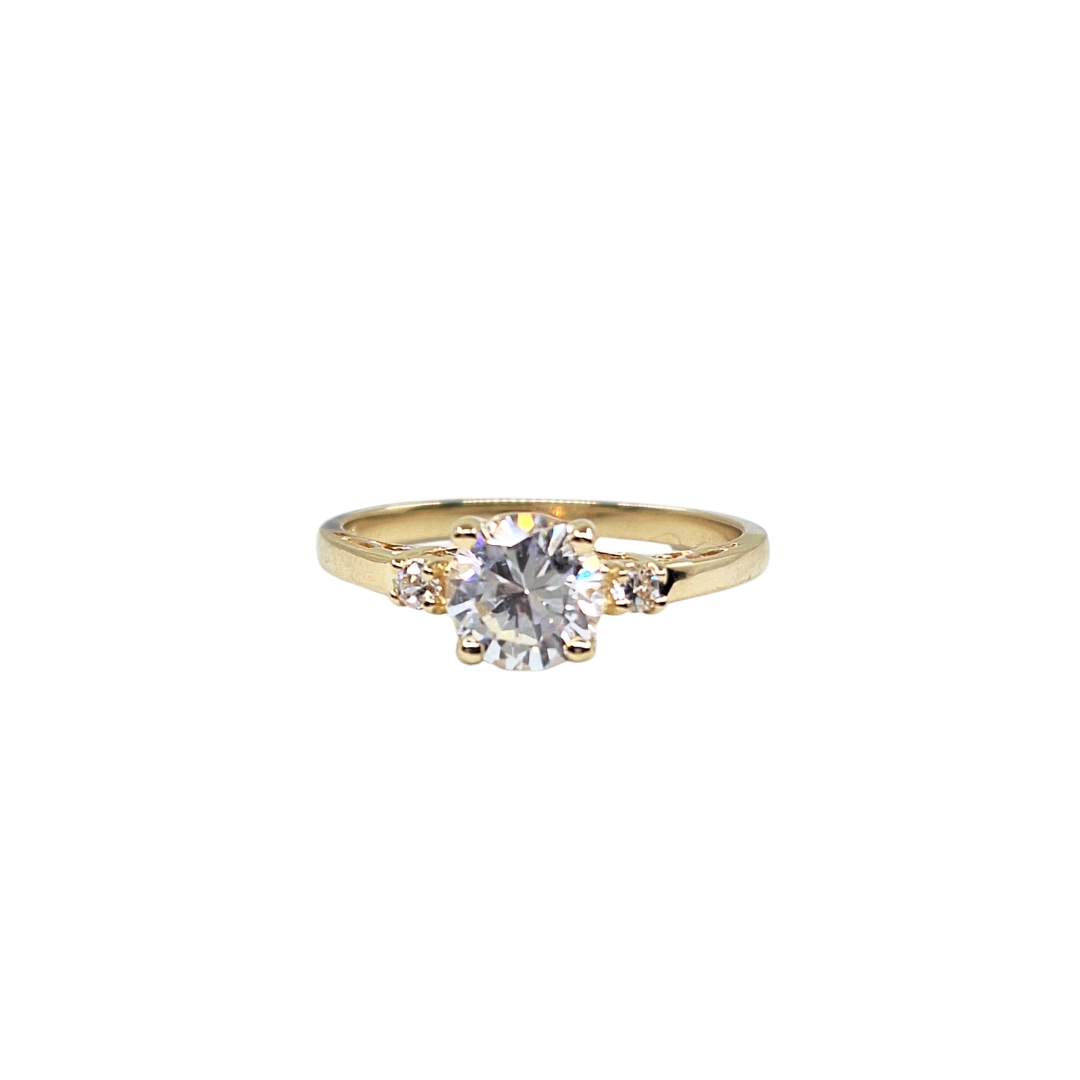 14ct Yellow Gold Cubic Zirconia Solitaire Ring