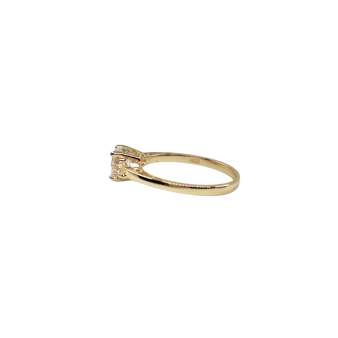 14ct Yellow Gold Cubic Zirconia Solitaire Ring